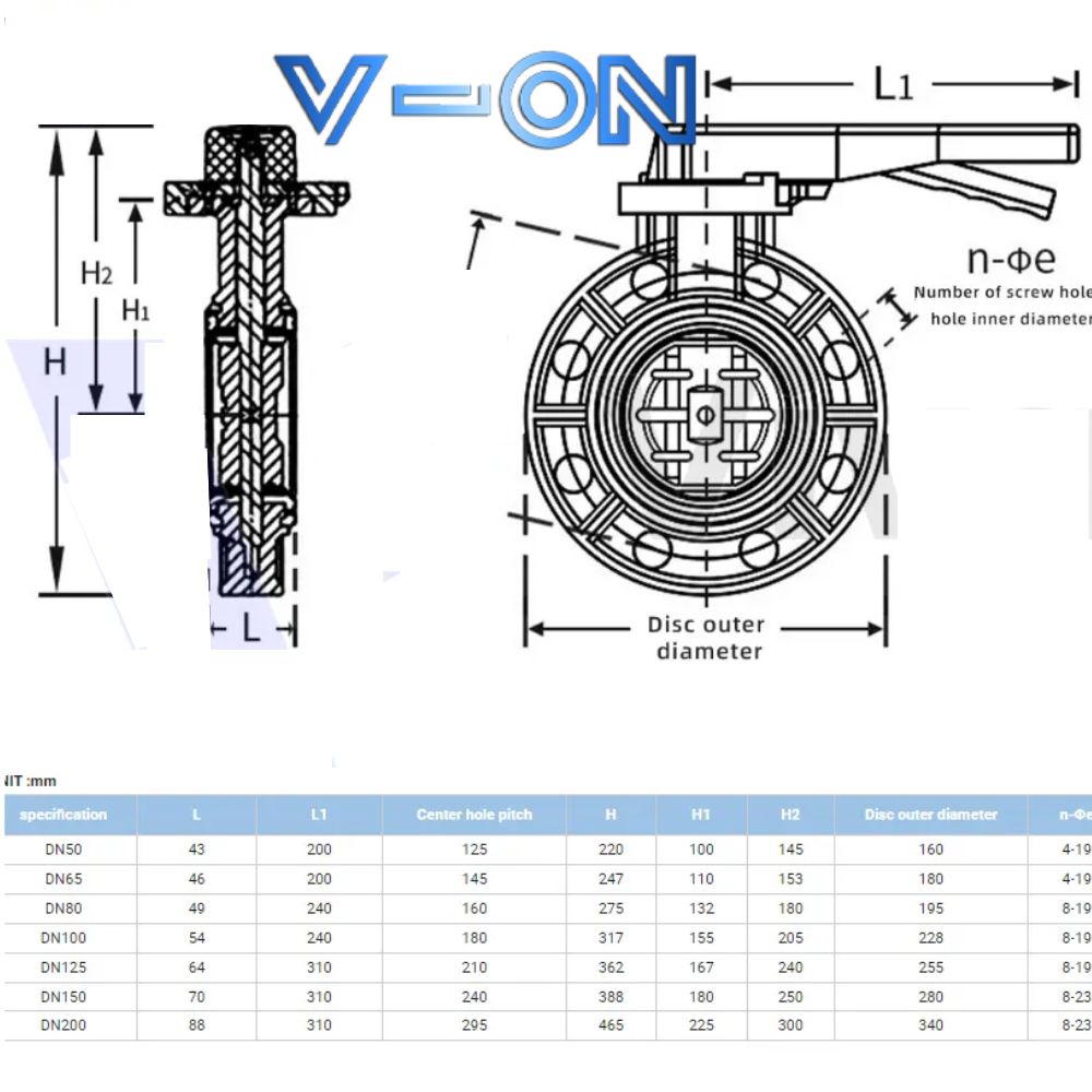 Catalogue van bướm nhựa tay gạt D71X-10S