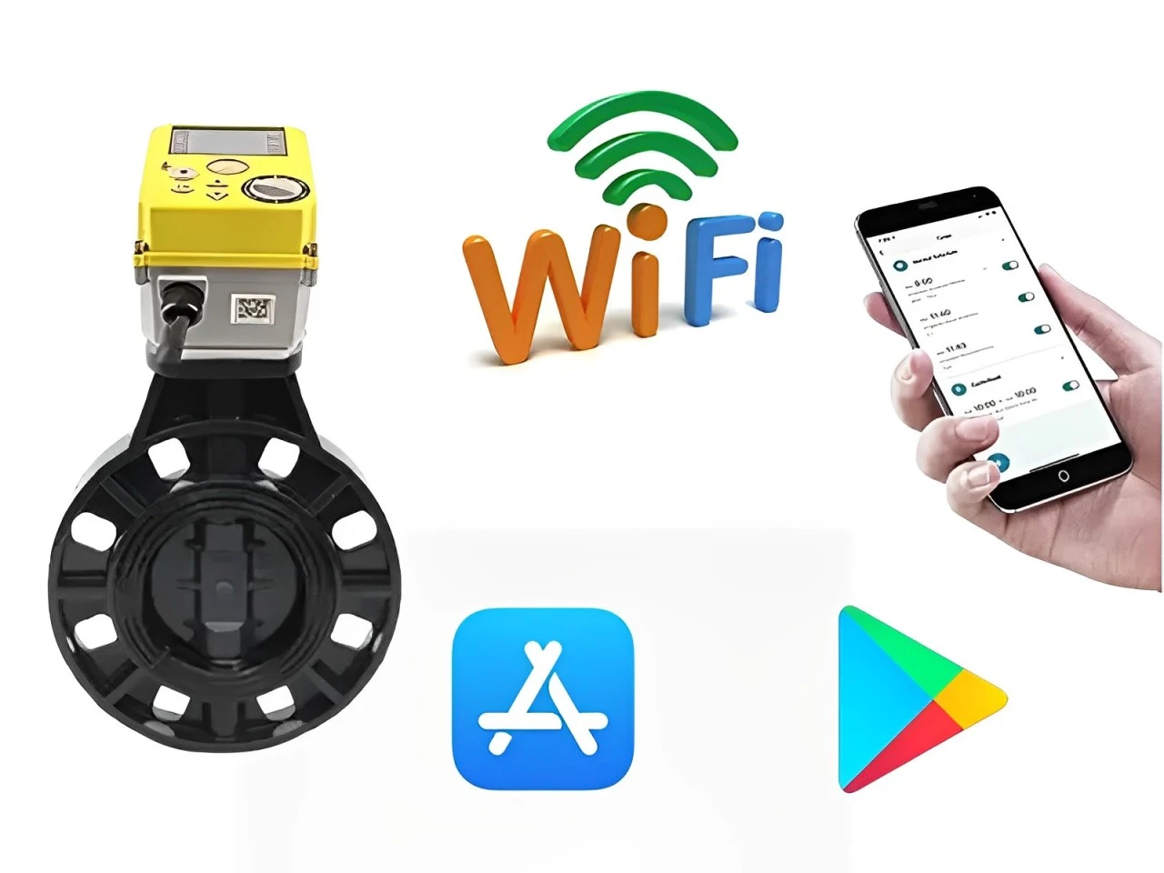 Vna bướm nhựa điện điều khiển từ xa bằng Wifi EM-Flow