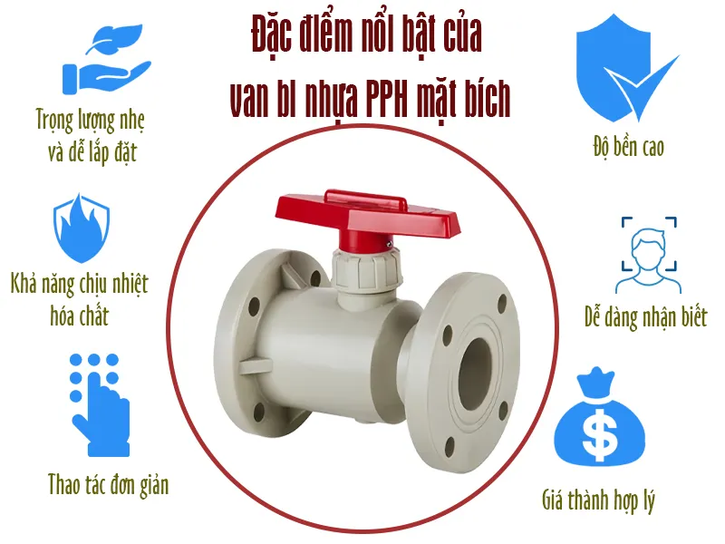 Đặc điểm nổi bật của van bi nhựa PPH mặt bích