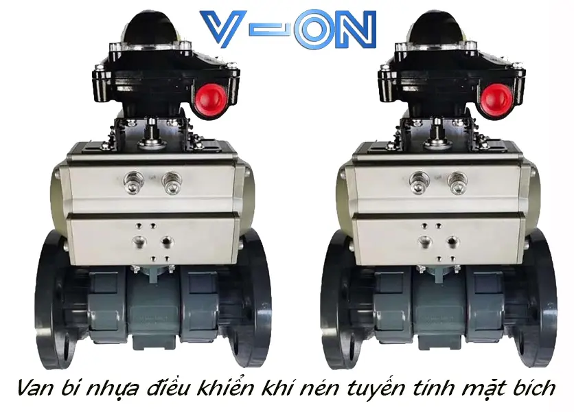 Van bi nhựa điều khiển khí nén tuyến tính mặt bích 