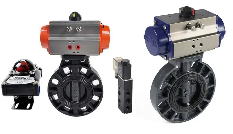 Van bướm nhựa PVC điều khiển khí nén Wooken
