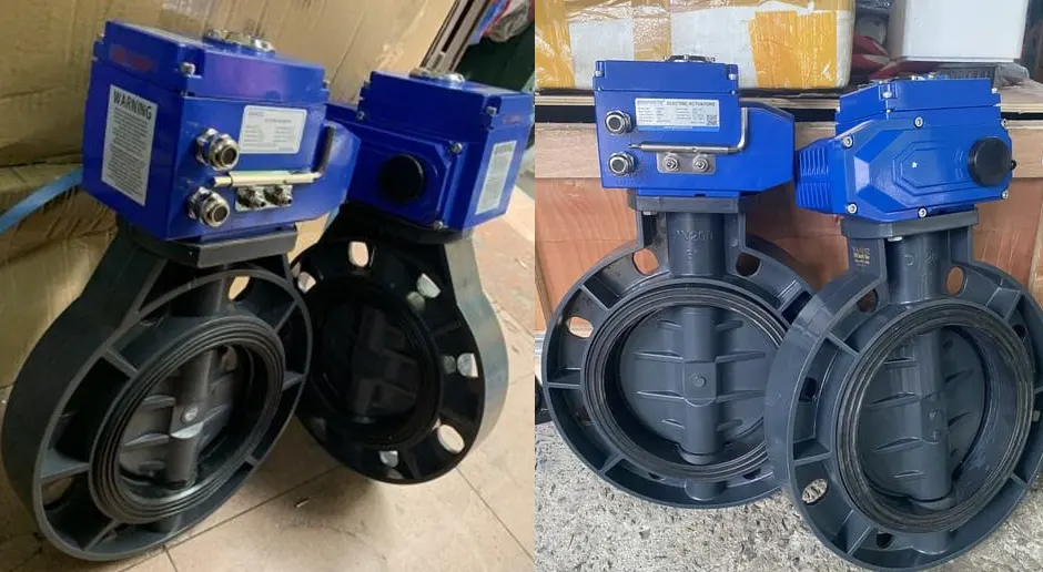 Cấu tạo của van bướm nhựa điều khiển điện