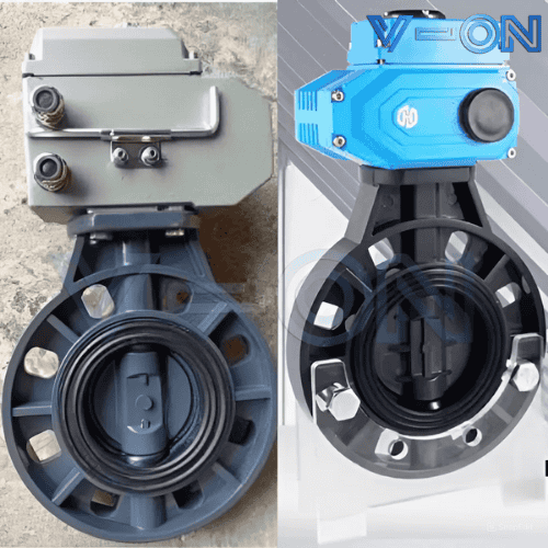 So Sánh van bướm nhựa điều khiển điện Wooken và van nhựa điều khiển điện khác 