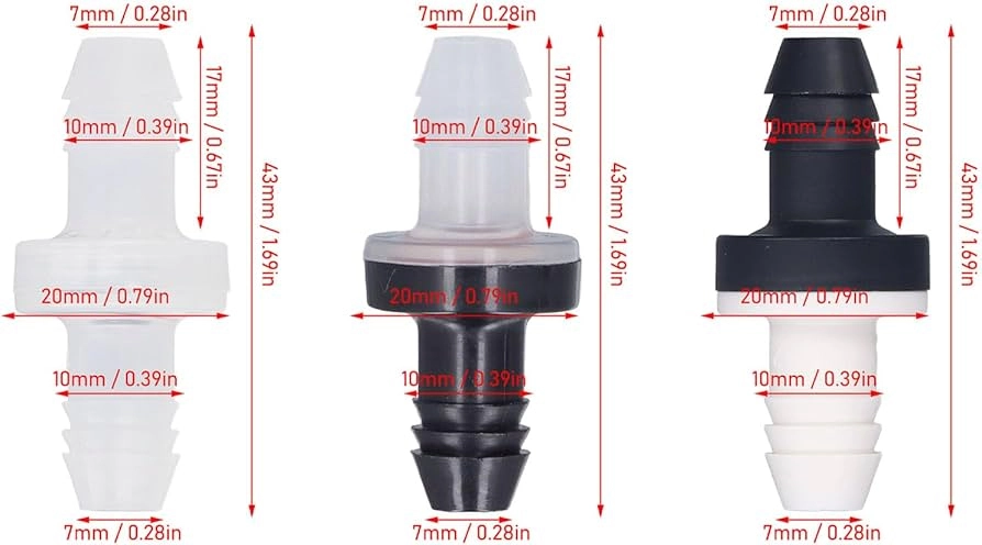 Kích thước van 1 chiều mini