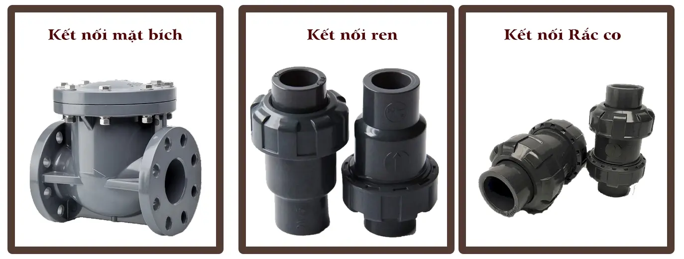 So sánh các kiểu kết nối của van 1 chiều