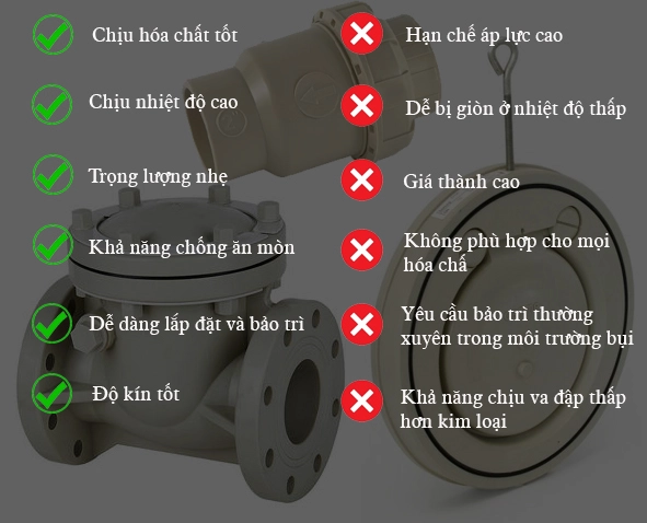 Ưu điểm và nhược điểm của van 1 chiều lá lật PPH
