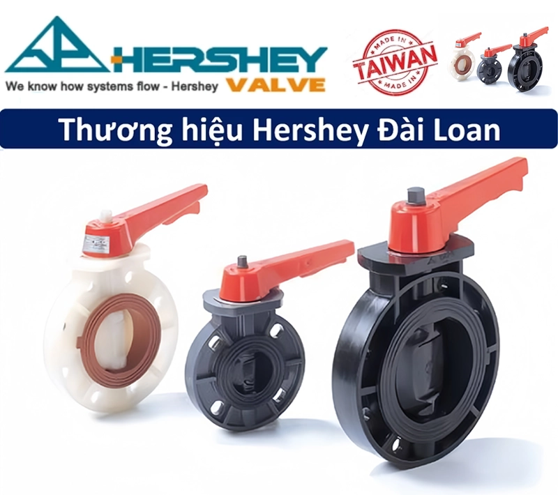 Van bướm nhựa tay gạt Hershey do Đài Loan sản xuất