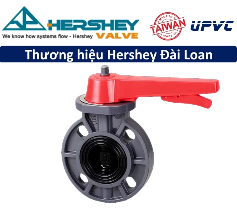 Van bướm nhựa tay gạt Hershey uPVC