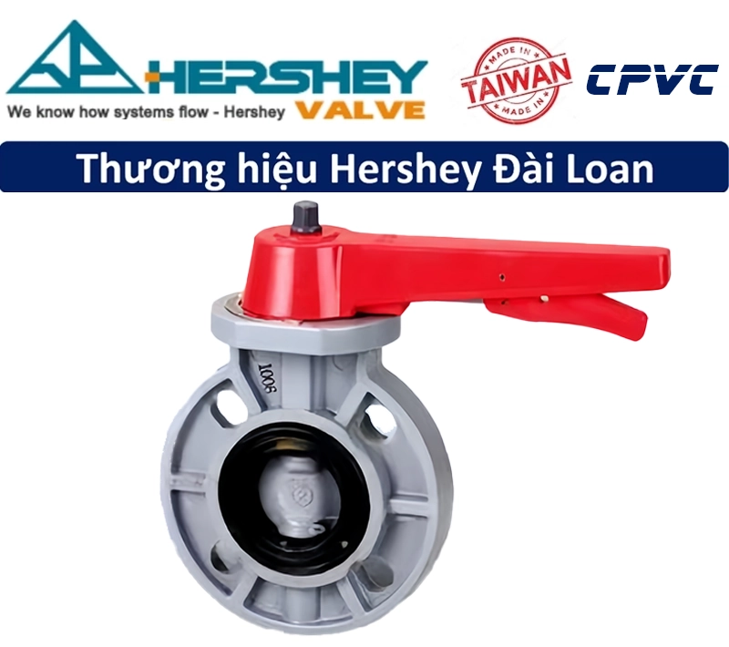 Van bướm nhựa tay gạt Hershey cPVC