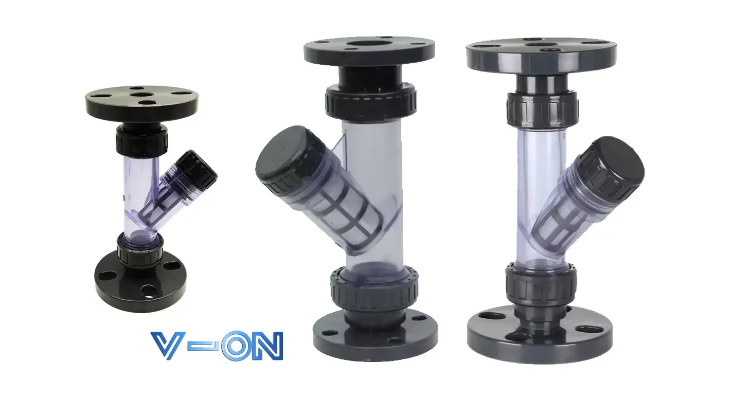 Hình Y lọc nhựa mặt bích UPVC