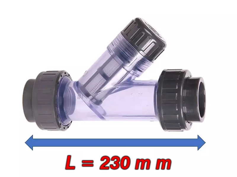Kích thước chiều dài lọc y nhựa DN50