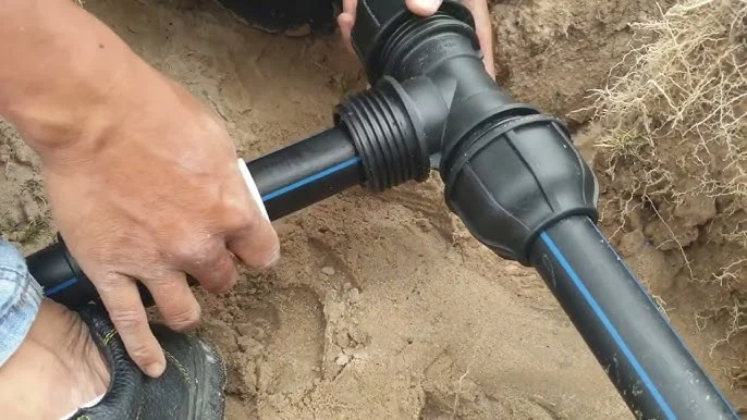 Hình ảnh tê nhựa HDPE được ứng dụng trong đường ống
