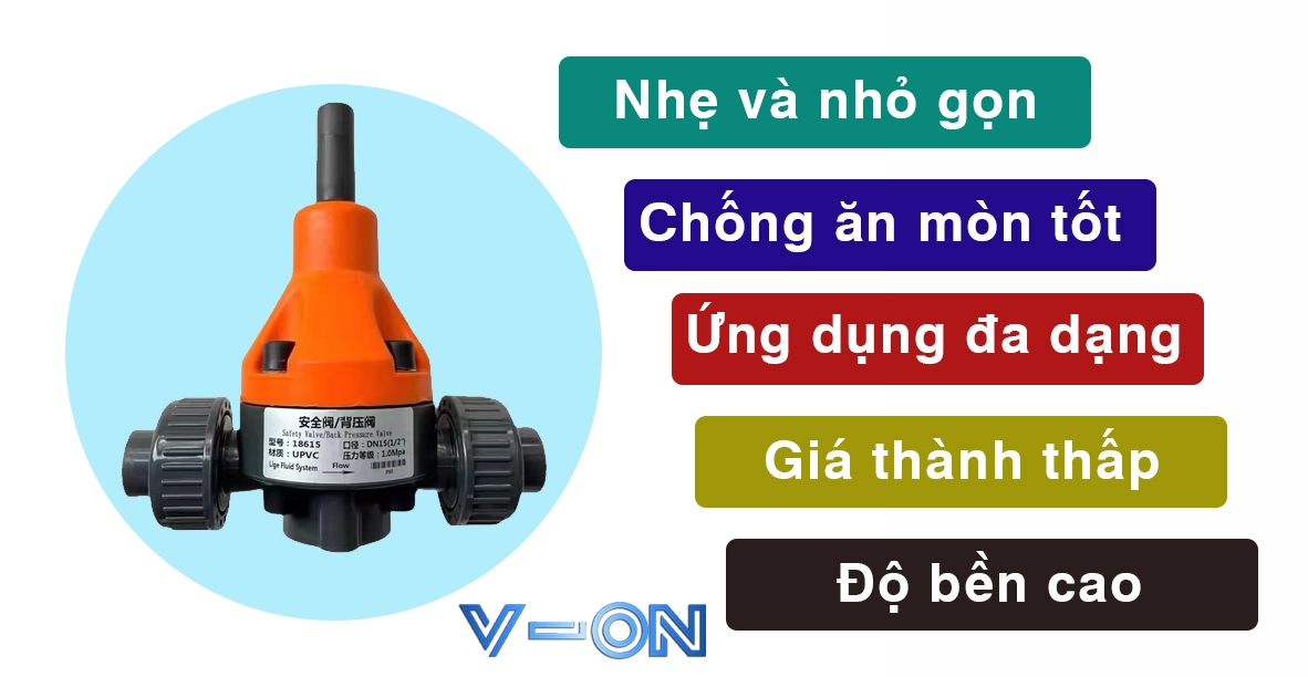 Các ưu điểm van an toàn nhựa uPVC