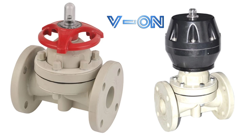Hình ảnh van màng nhựa mặt bích PPH