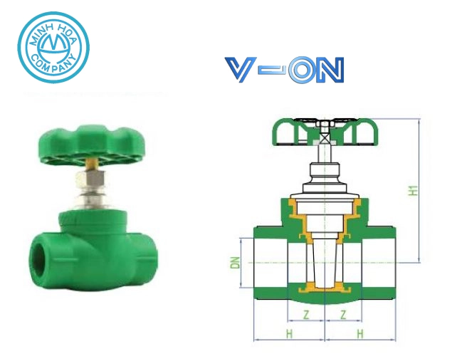 Cấu tạo van cổng nhựa PPR Minh Hòa