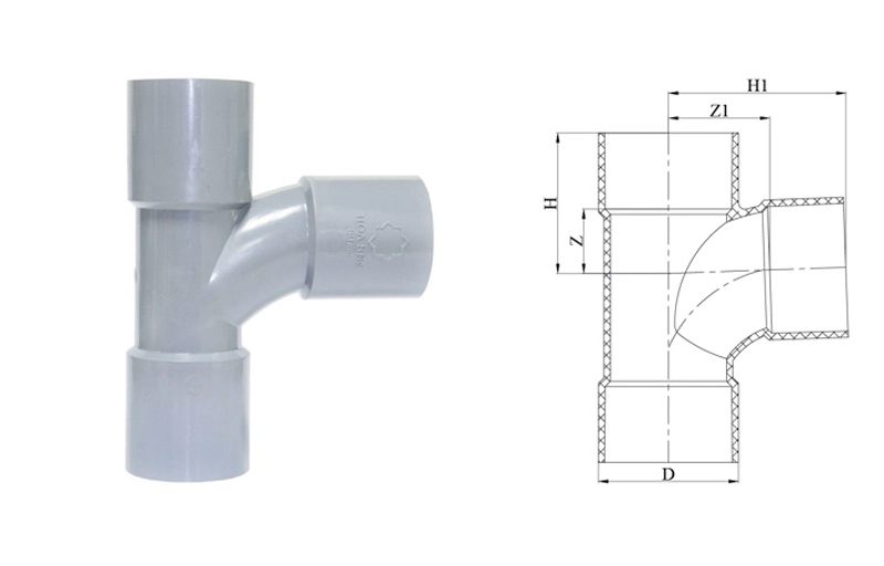 Hình ảnh cấu tạo T cong PVC