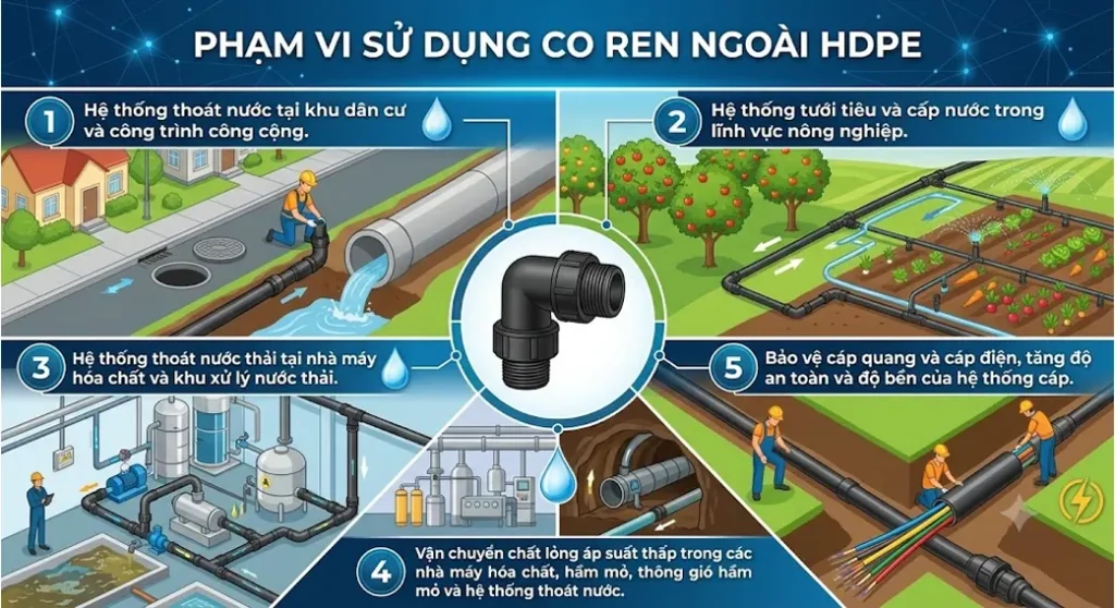 Phạm Vi Sử Dụng Co Ren Ngoài HDPE