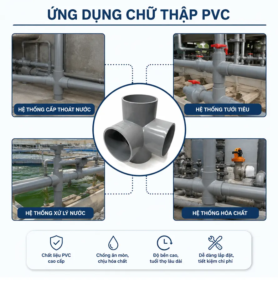 Ứng Dụng chữ thập PVC