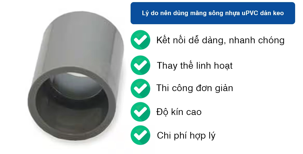 Lý do nên dùng măng sông nhựa uPVC dán keo