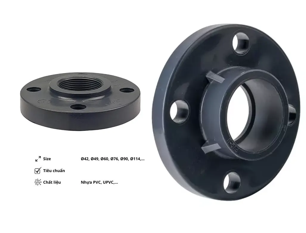 Mặt bích nhựa ren trong uPVC