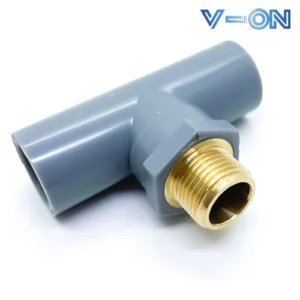 Tê nhựa uPVC ren ngoài đồng.