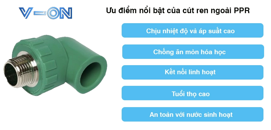 Ưu điểm nổi bật của cút ren ngoài PPR