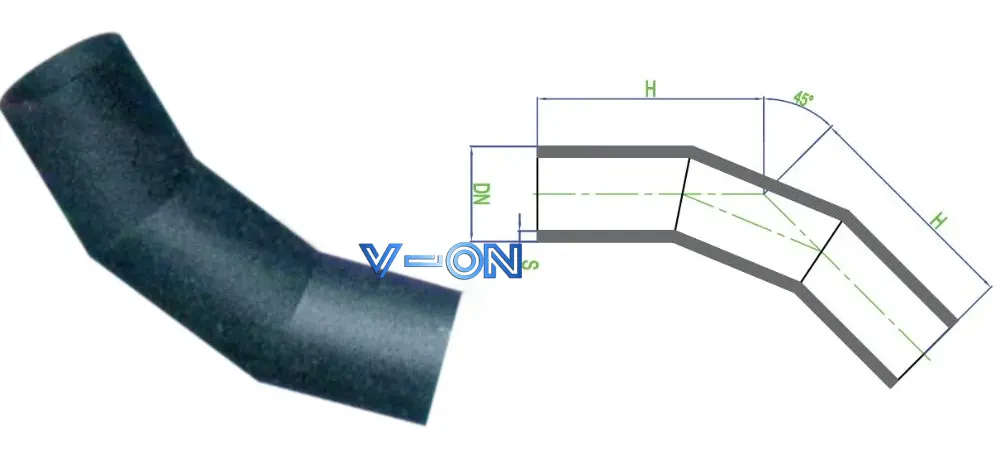 Kích cỡ nối góc 45 độ Dekko HDPE