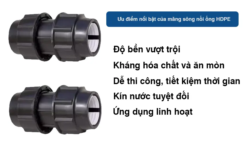 Ưu điểm nổi bật của măng sông nối ống HDPE
