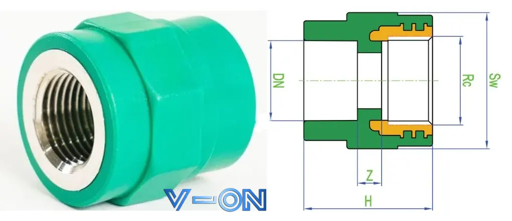 hông số măng sông Dekko PPR ren trong