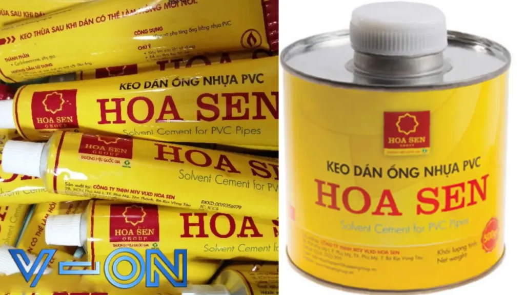 Hình ảnh thức tế keo dán ống nước Hoa Sen