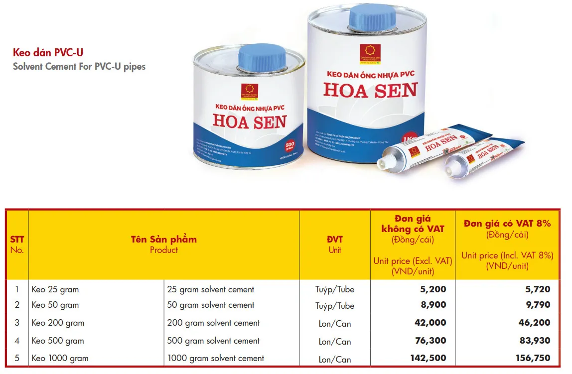 Keo dán nhựa Hoa Sen