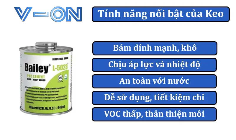 Tính năng nổi bật của Keo Dán PVC SCH80 5023