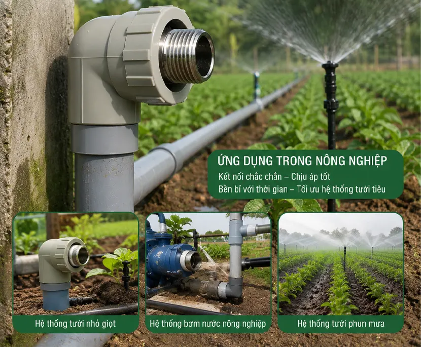 Ứng dụng thực tế của co ren ngoài PPR Tiền Phong