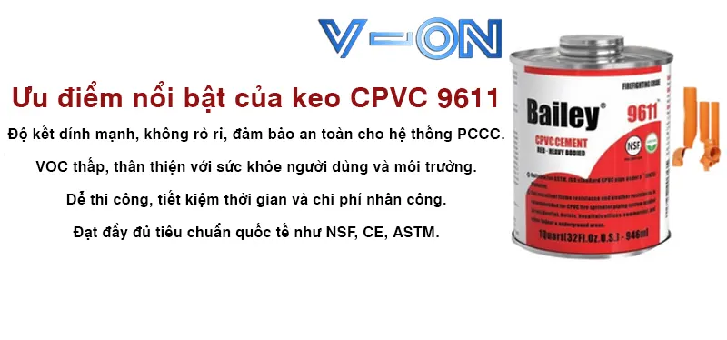 Ưu điểm nổi bật của keo CPVC 9611