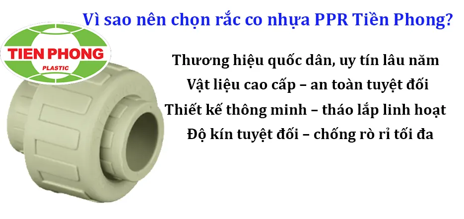 Vì sao nên chọn rắc co nhựa PPR Tiền Phong