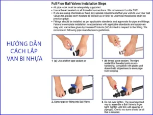 Các bước lắp đặt van bi nhựa