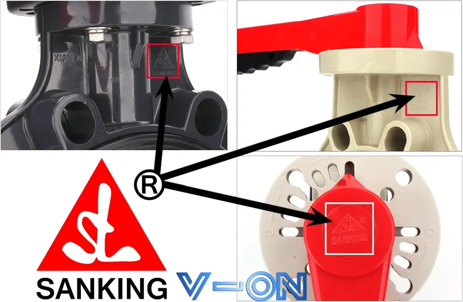 Logo Sanking được in rõ nét, sắc sảo trên thân van