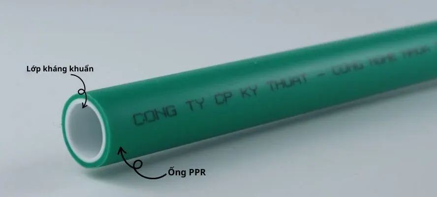 Cấu tạo 2 lớp của ống GS PPR kháng khuẩn nước lạnh