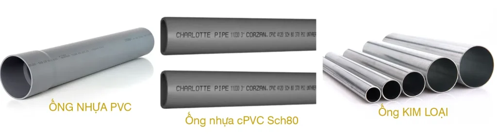 So sánh ống cPVC Sch80 với các loại ống khác