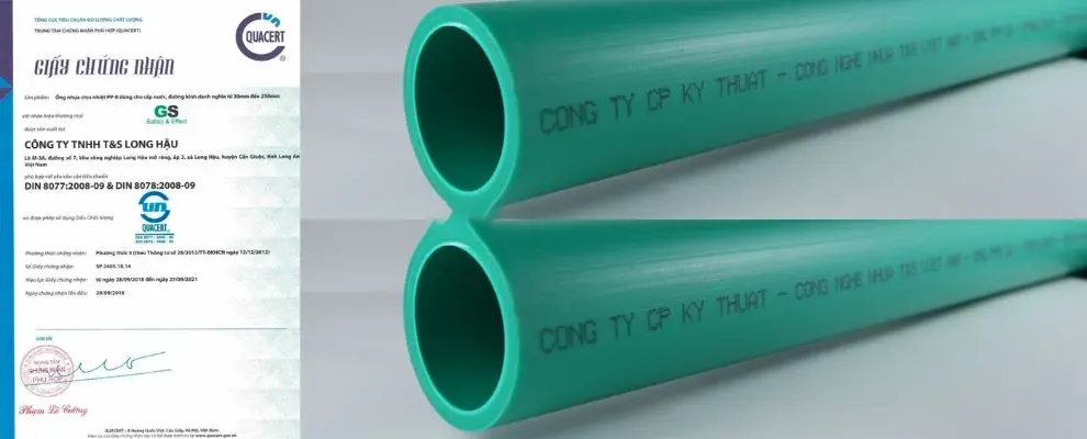 Tiêu chuẩn chất lượng của ống PPR GS kháng khuẩn nước nóng 1 lớp