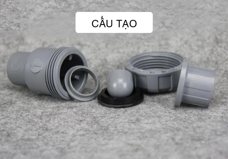 Cấu tạo van 1 chiều nhựa lò xo