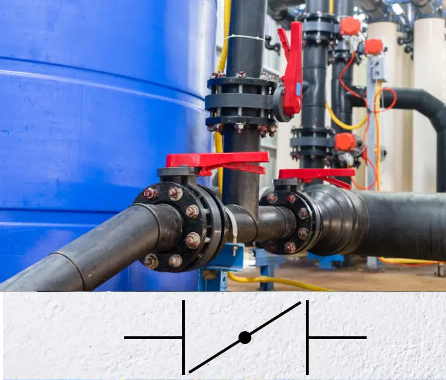 Ký hiệu van bướm nhựa trên bản vẽ