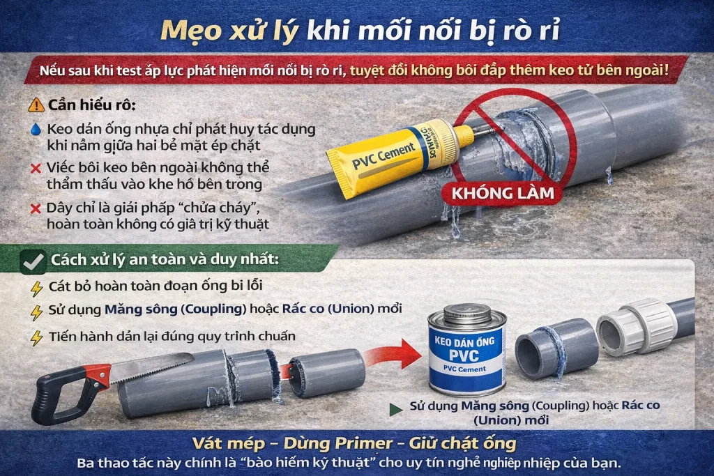 Mẹo xử lý khi mối nối bị rò rỉ