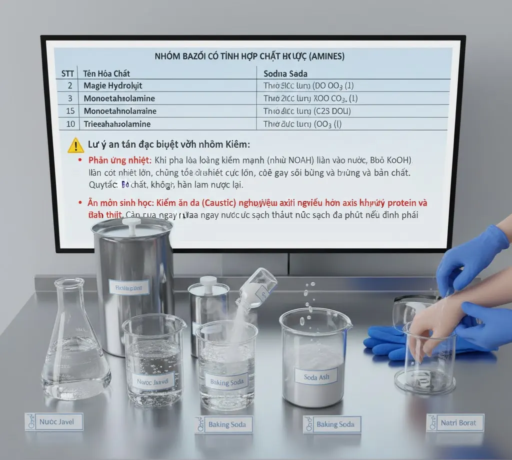 Nhóm Bazơ Yếu & Hợp Chất Hữu Cơ (Amines)