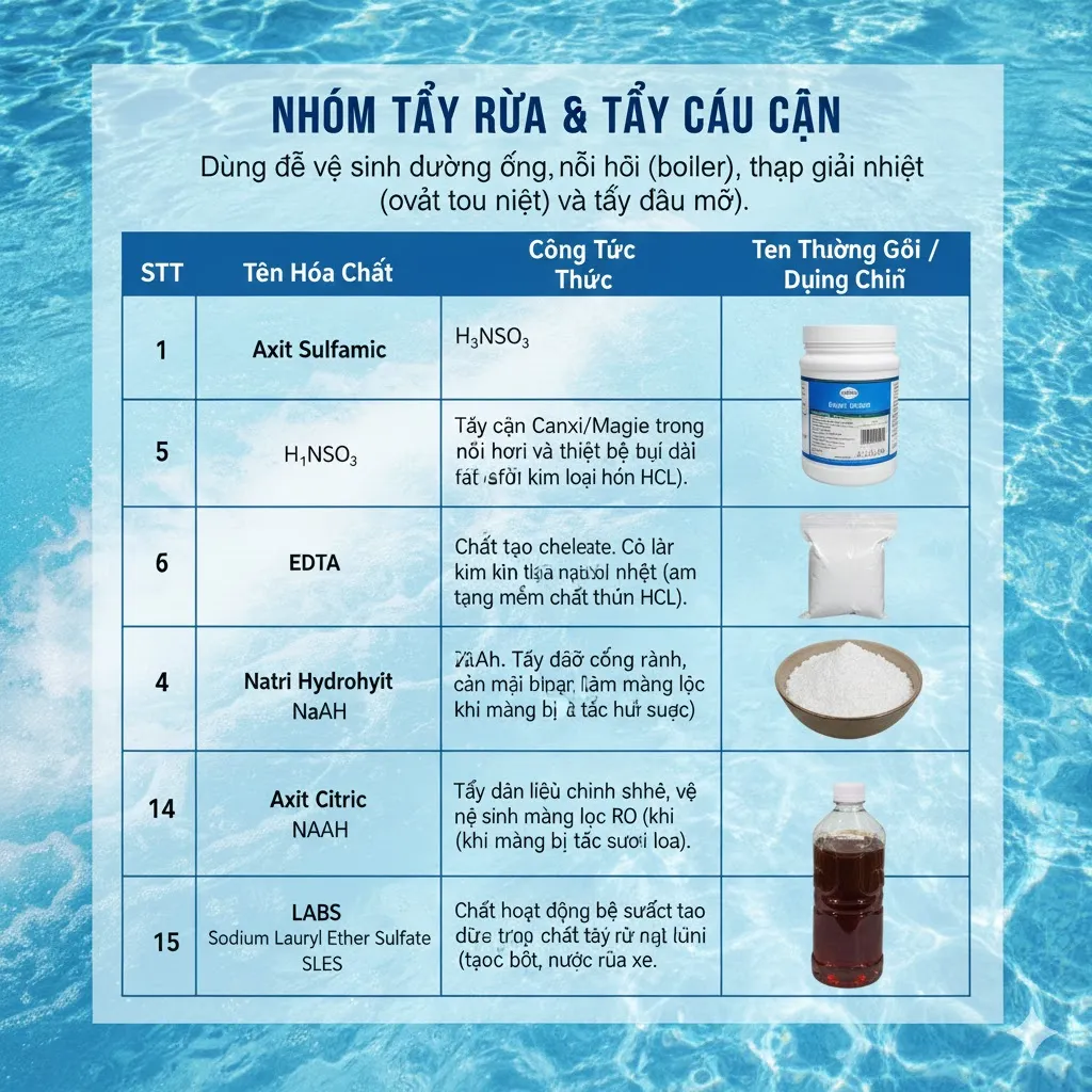 Nhóm Tẩy Rửa & Tẩy Cáu Cặn (Cleaning & Descaling)