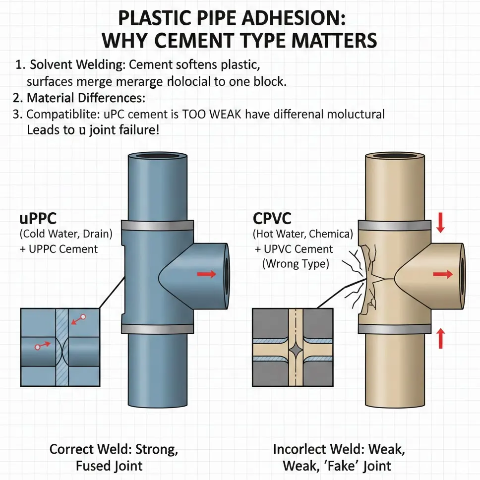 Vì sao không thể dùng chung một loại keo cho tất cả các ống nhựa