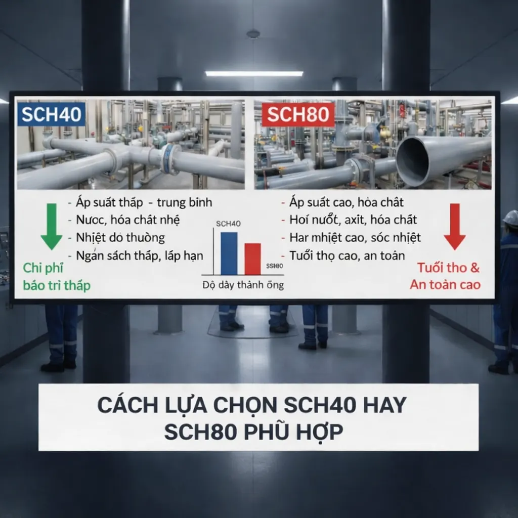 Cách lựa chọn SCH40 hay SCH80 phù hợp
