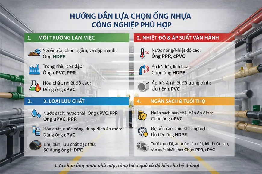 Hướng dẫn lựa chọn ống nhựa công nghiệp phù hợp