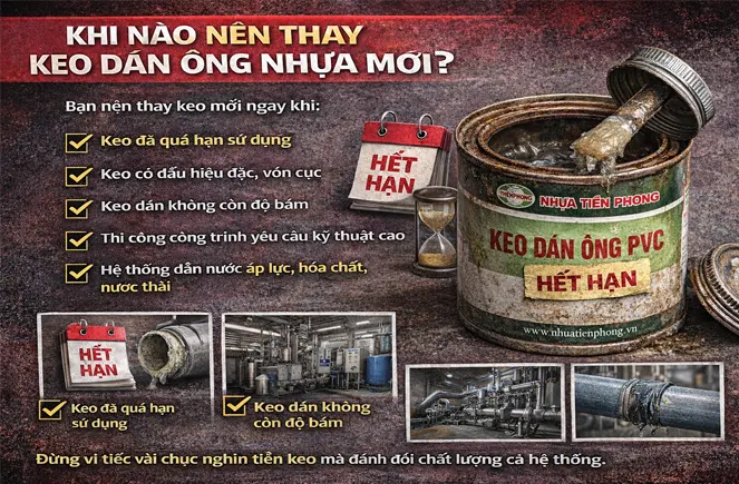 Nên thay keo dán ống nhựa khi