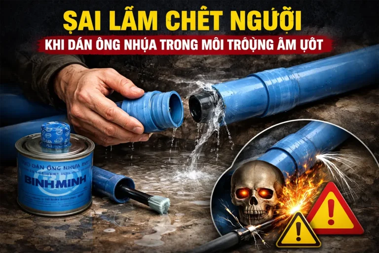 Sai lầm chết người khi dán ống nhựa trong môi trường ẩm ướt